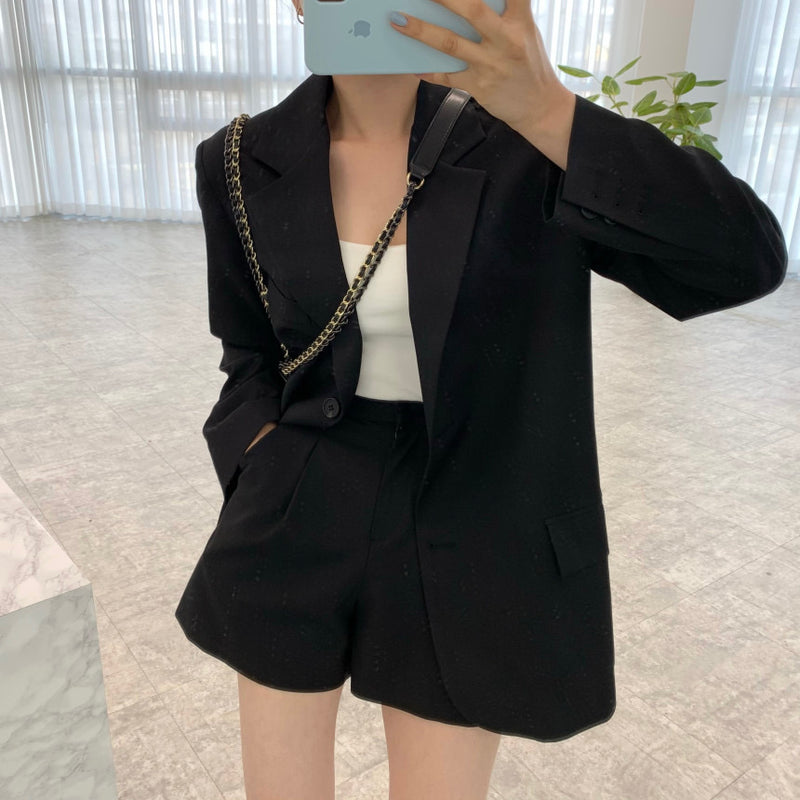 Korean Style A Line Suit Jacket with Shorts