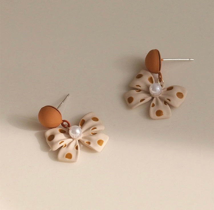 Designer Dotted Bow Tie Earrings