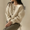 Loose Knit Braided Cable Cardigan