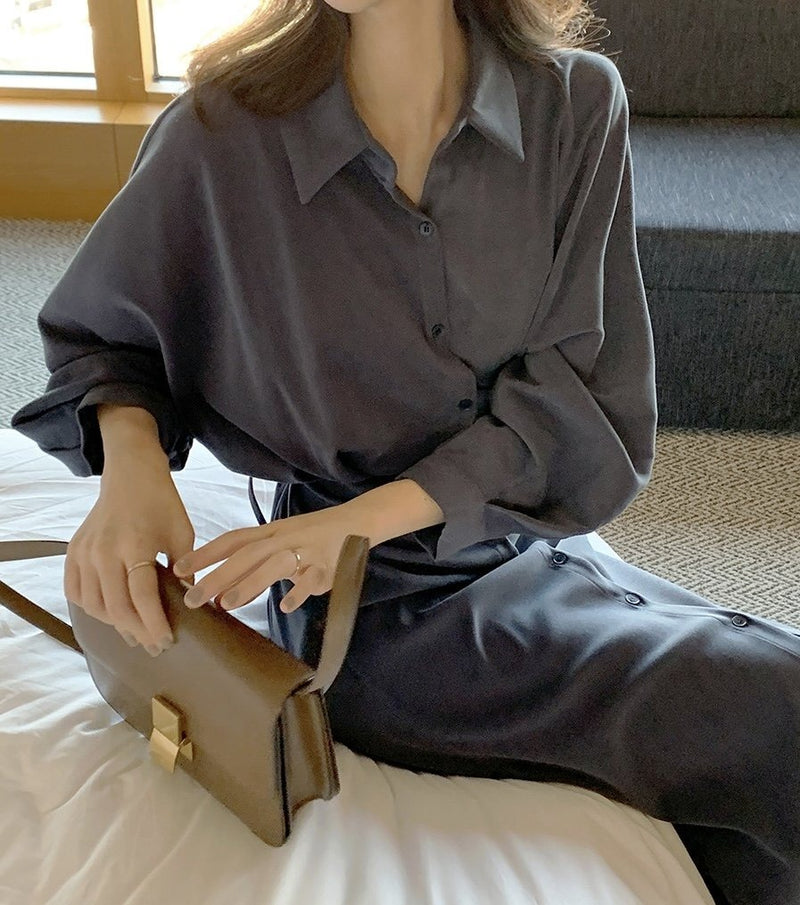 Korean Style Elegant Button Up Shirt Dress MyDearCloset Korean Style Elegant Button Up Shirt Dress MyDearCloset