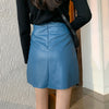 Designer High Rise PU Leather Skirt