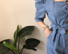 Square Neck Belted Denim Jumpsuit