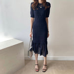 Open-Knit Soft Viscose Fishtail Dress