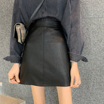 Designer High Rise PU Leather Skirt