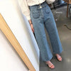 High Rise Wide Denim Pants