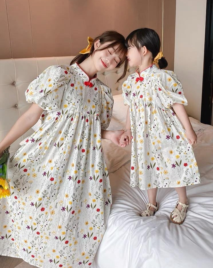 Mom & Daughter ♡ Qi Pao Style Babydoll Dress