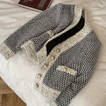 Classic Black and White Tweed Jacket