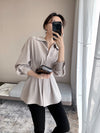 Chiffon Shirt with Pleated Bottom