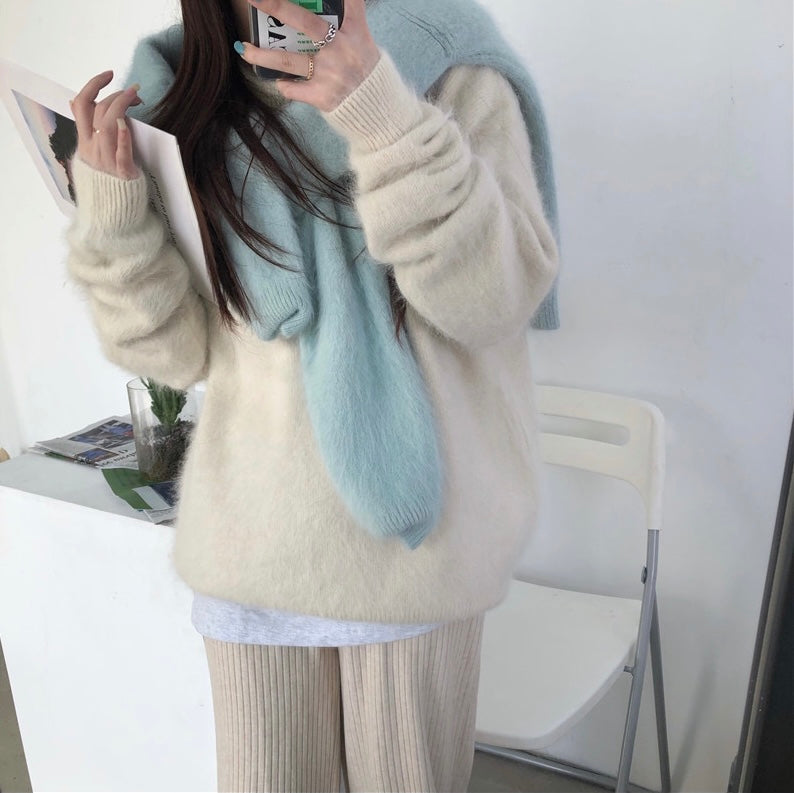 Mohair-Blend Macaron Sweater