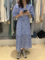 Floral Puff Sleeve Loose Fit Dress