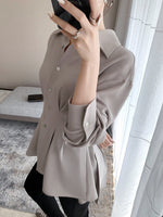 Chiffon Shirt with Pleated Bottom