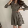 Korean Style Soft Knit Wrap Style Mini Dress