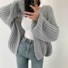 Korean Style Chunky Knit Relaxed Buttonless Cardigan