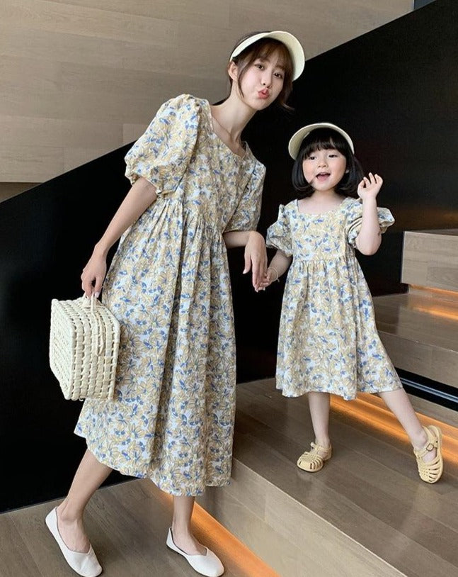 Mom & Daughter ♡ Floral Print Babydoll Dress