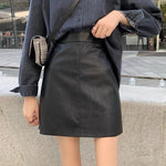 Designer High Rise PU Leather Skirt