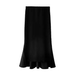 Black Fishtail Midi Skirt