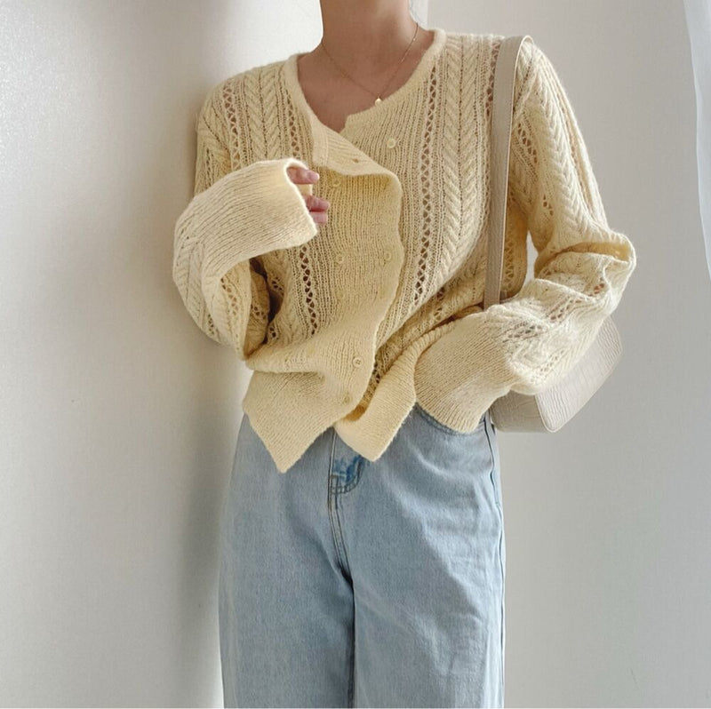 Knit Double Breasted Sweater / Cardigan