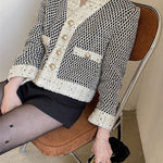 Classic Black and White Tweed Jacket