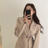 Korean Style Belted Blazer