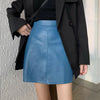 Designer High Rise PU Leather Skirt