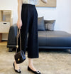 Pleated Cropped Wide Pants