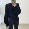 Designer Soft Knit Cold Shoulder Oversized Sweater