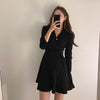 Korean Style Soft Knit Wrap Style Mini Dress