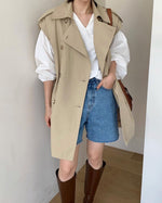 Double-Breasted Trench Coat Style Vest