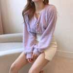 Fluffy Faux Mink Cashmere Cardigan