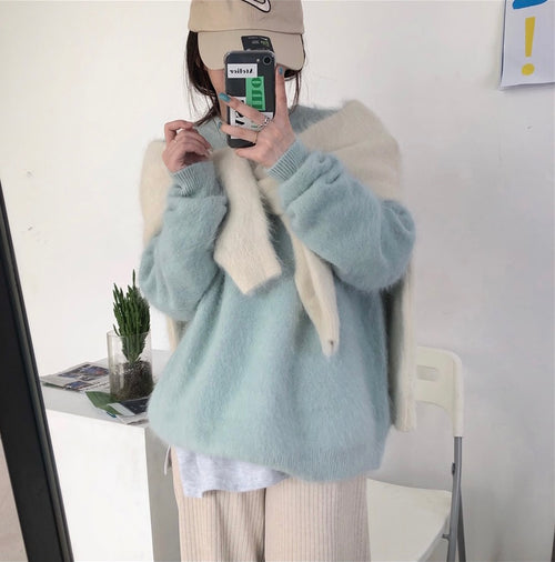 Mohair-Blend Macaron Sweater