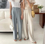 High-Waist Pleated Wide Pants