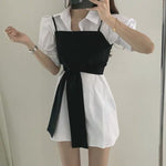 Korean Style Two-in-One Shirt Dress