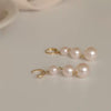 Three Pearls Dangling Earrings