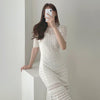 Open-Knit Soft Viscose Fishtail Dress