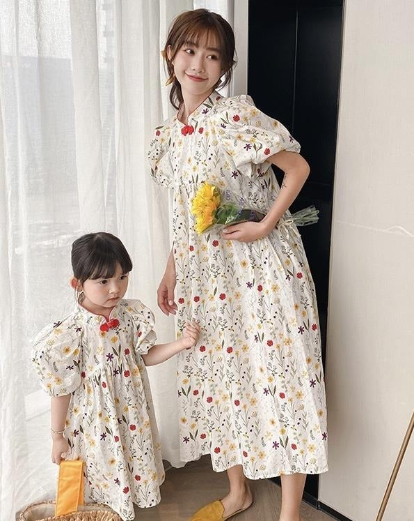 Mom & Daughter ♡ Qi Pao Style Babydoll Dress