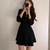 Korean Style Soft Knit Wrap Style Mini Dress