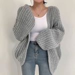 Korean Style Chunky Knit Relaxed Buttonless Cardigan