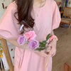 Korean Style Loose-Fitting Blush Dress