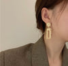 Rectangle Gold Dangling Earrings