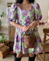 Square Neck Floral Print Dress