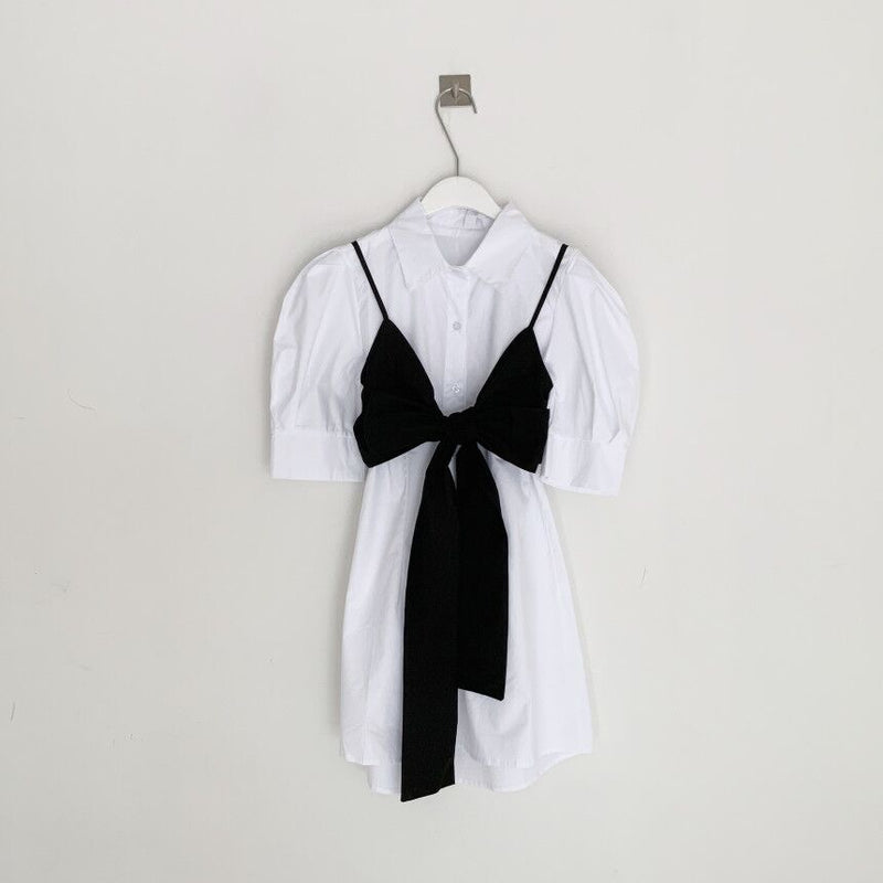 Korean Style Two-in-One Shirt Dress