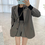 Korean Style A Line Suit Jacket with Shorts