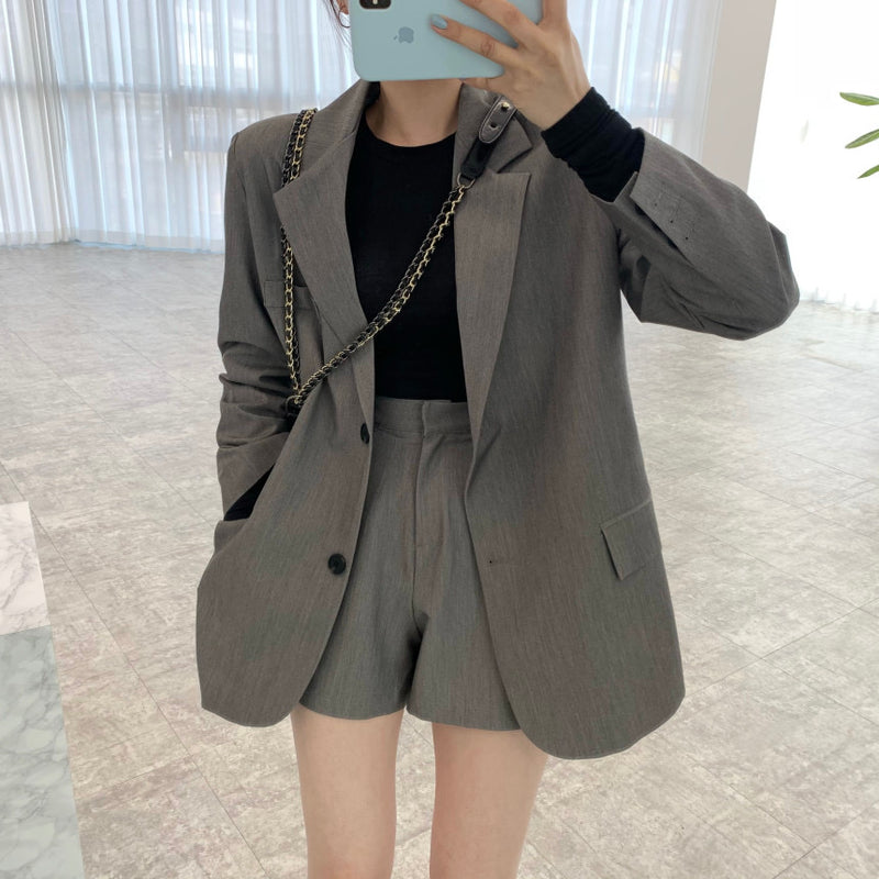 Korean Style A Line Suit Jacket with Shorts