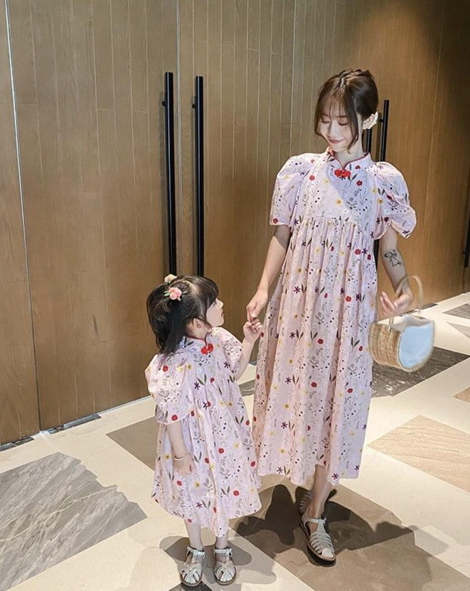 Mom & Daughter ♡ Qi Pao Style Babydoll Dress