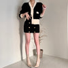 Classic Black and Beige Knitted Cardigan