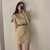 Minimalist Sheath Dress with Belt