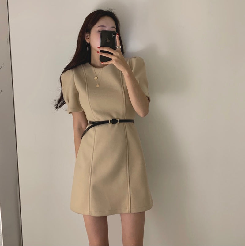 Minimalist Sheath Dress with Belt