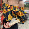 Passion Floral Print Off-Shoulder Top