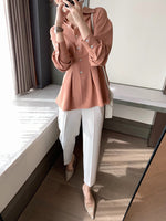 Chiffon Shirt with Pleated Bottom