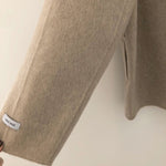 Minimalist Collarless Wool Blend Coat with Belt